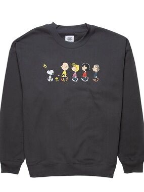 RSQ x Peanuts Love Collection Squad Crewneck Sweatshirt Women’s Size XL Charcoal